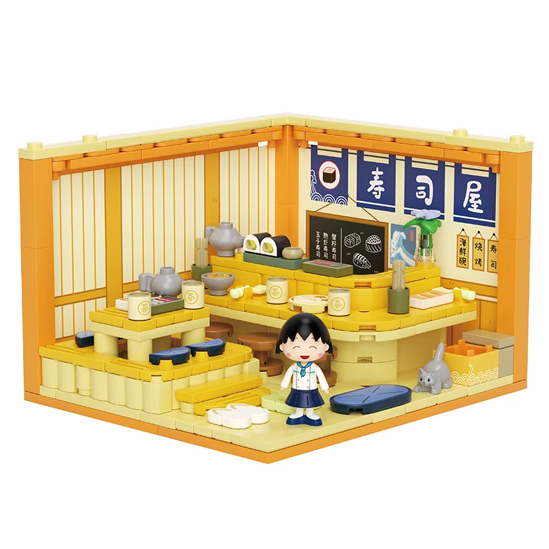 Weekit Chibi Maruko-chan sushi bar Building Blocks Set Street View