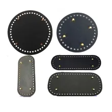 

Black PU Leather Bag Bottoms with Holes Rivet Knitted Bag Handbag DIY Ladies Shoulder Messenger Bag Accessories