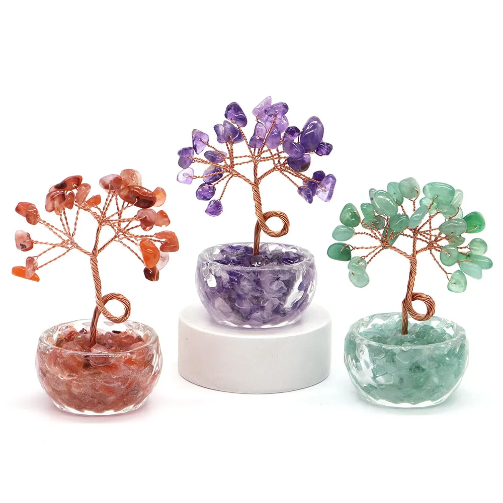 Albero Della Vita In Cristallo Di Quarzo Trasparente – Decorazione Feng Shui Con Bracciale Chakra, Regalo Portafortuna - 6
