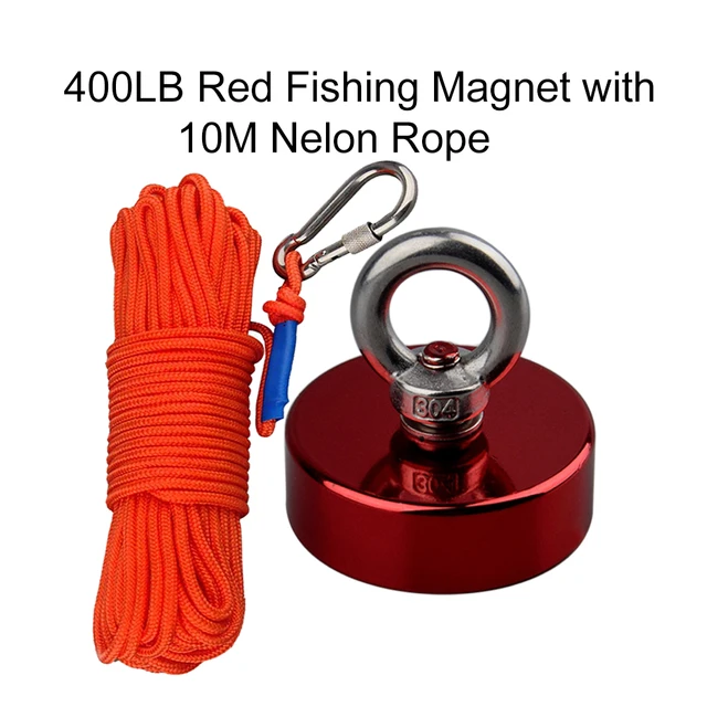 90-150KG Red Strong Magnetic Fishing Magnet N52 Neodymium D60mm with 10m  Nelon Rope for Searching Treasure in Deep Sea - AliExpress