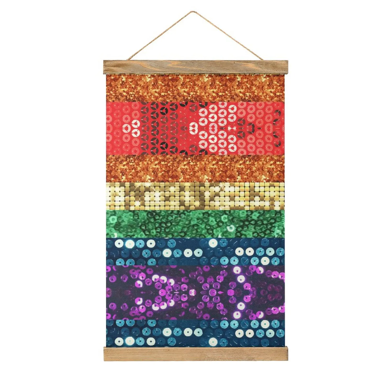 

Funny Graphic Sequin Pride Flag Canvas Hanging Picture Craft Decoration Humor Graphic Hotel Picture Style Decorate
