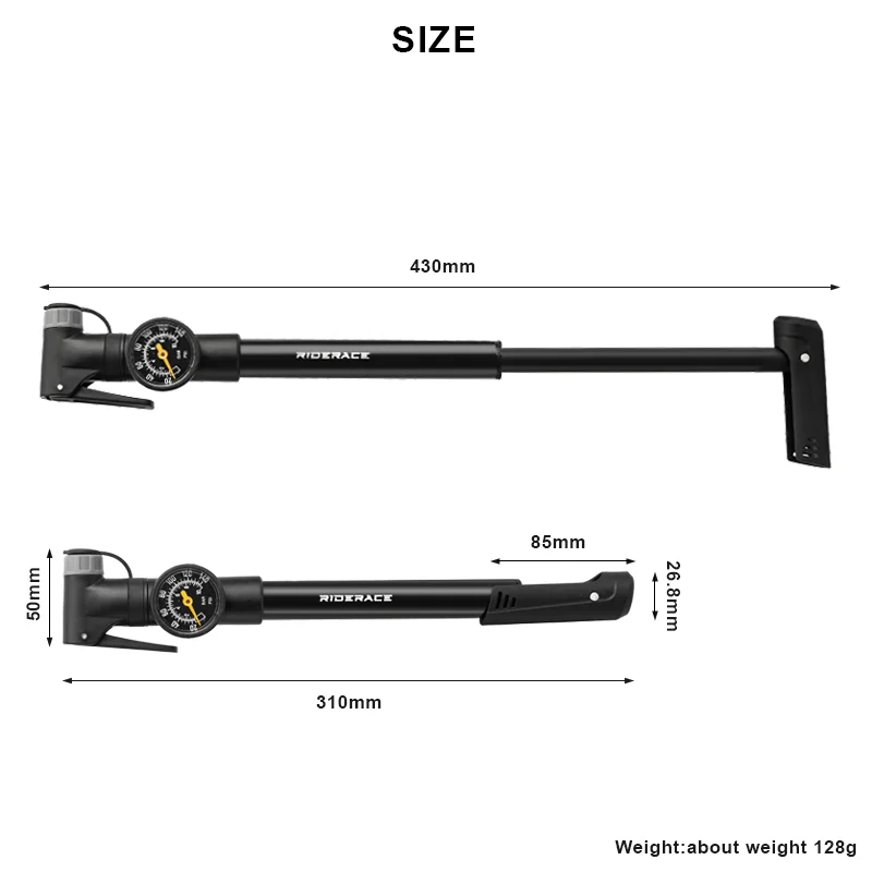Portable Bike Pump with Gauge 120 PSI 6