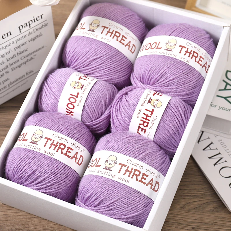 500g medium coarse wool yarn fine handmade DIY production knitted fashionable warm sweater scarf hat yarn ball 4