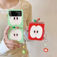 3D Apple Pendant Phone Case For Samsung Galaxy Z Flip 7 FE 4 5 6 Shockproof Cover