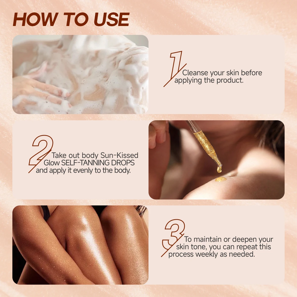 Radiant Glow Self-Tanning Drops with Pearlescent Minerals - Suitable