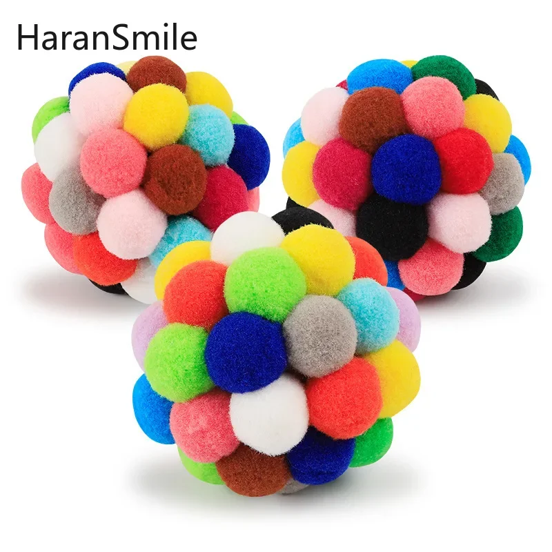 

Pet Toy Soundball Colorful Plush Self Hi Relief Bite Resistant Dog Toy Ball Cat and Dog Supplies