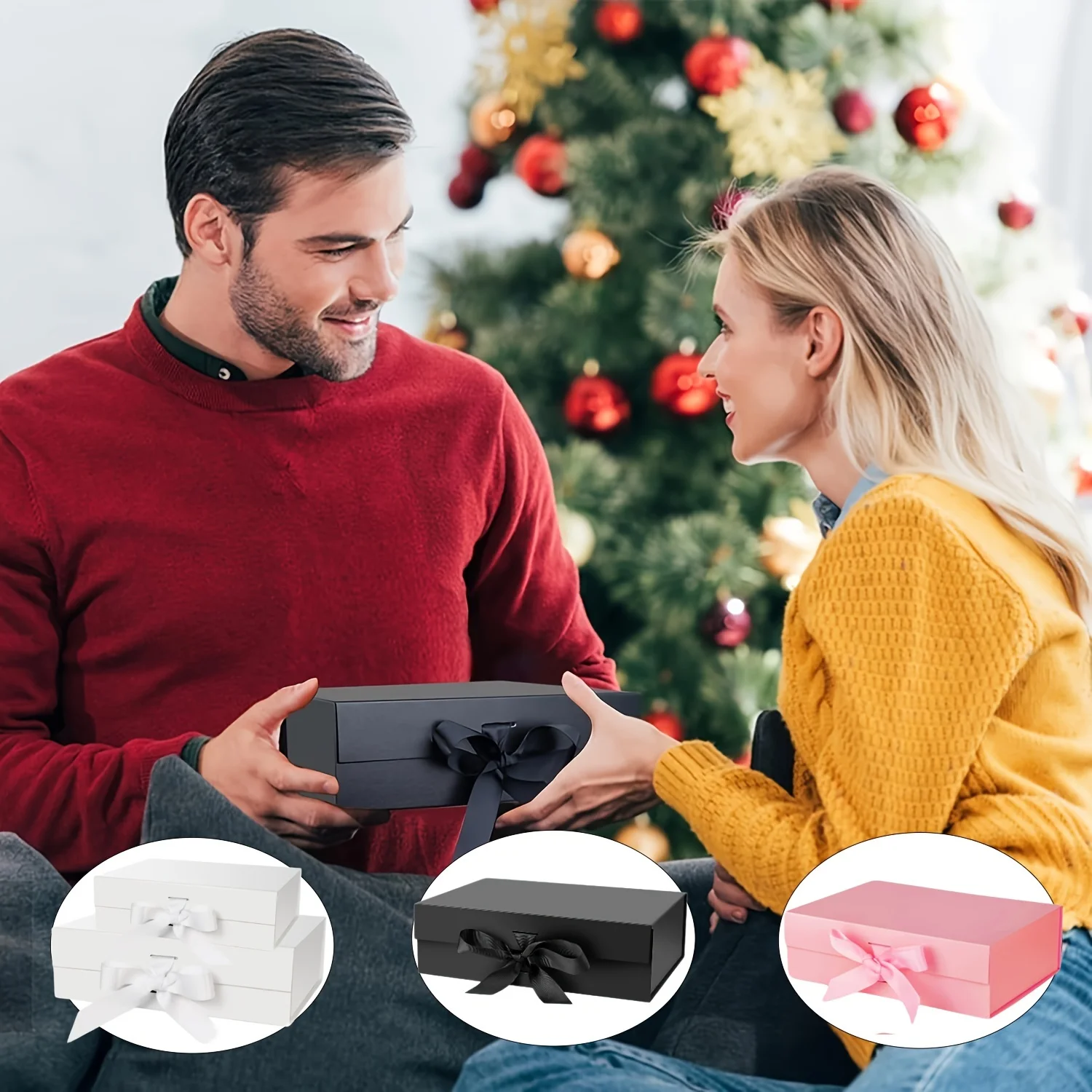 10-1Pcs Magnetic Closure Gift Packaging Box with Ribbon | Collapsible Box with Lid for ... - SKU MCGB2323 - UGI Packaging