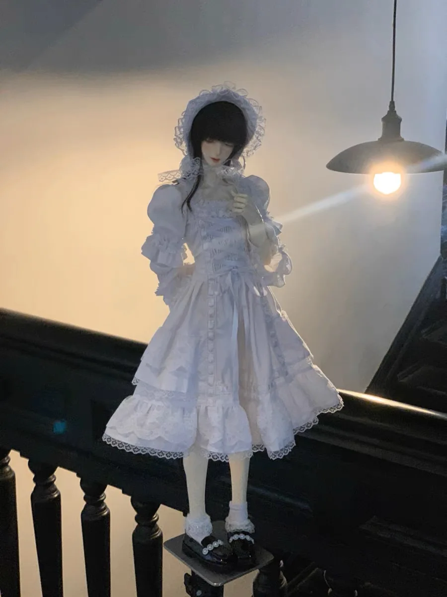 レジャーサイバーパンクドレスMDD4分BJD人形服白い