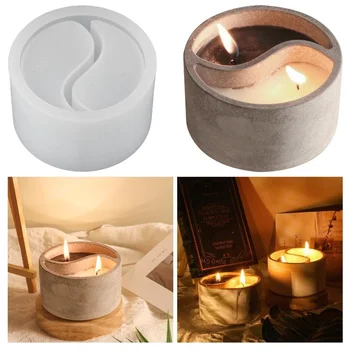DIY Handmade Tai Chi Aromatherapy Wax Light Decoration Dropping Glue Mold Candle Holder Mould Candy Choccy Soap Candles Molds 2