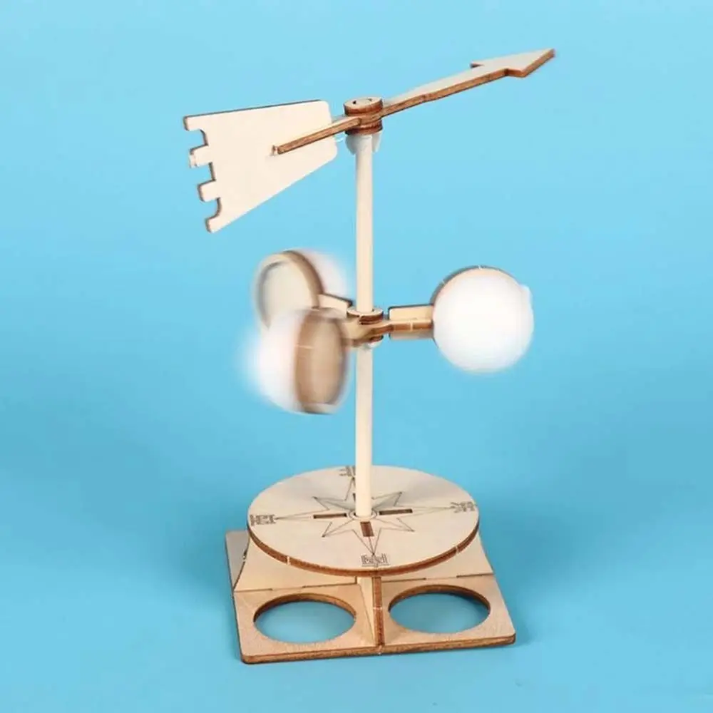 

Kids School Speed Experiment Technology Educational Toys Students Wind Vane Model Kit DIY Wind Vane Wooden Science Toys