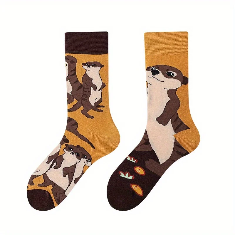 Otter-Themed Unisex Mid-Calf Comfy Socks