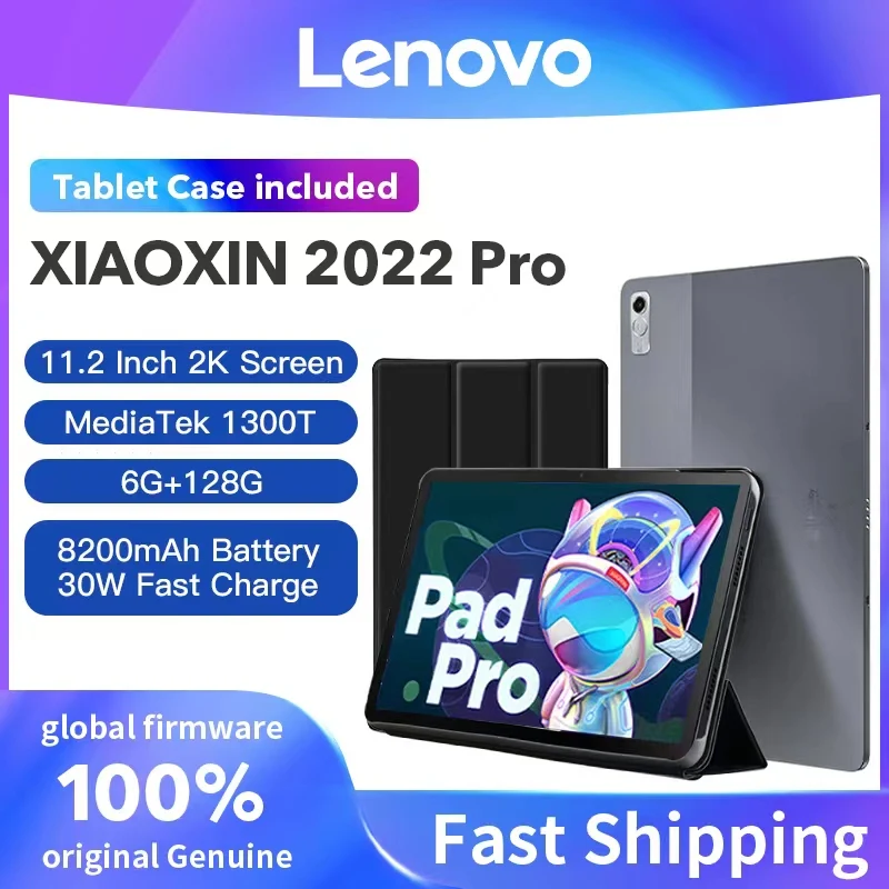 

Global Firmware Lenovo Xiaoxin Pad Pro 2022 6GB 128GB ROM MediaTek 1300T 13MP Camera Andriod Tablet PC 11.2'' OLED 120Hz Display