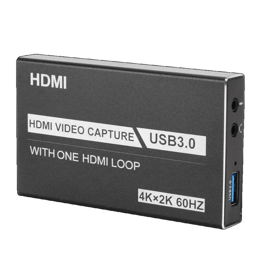 LccKaa USB 3.0 비디오 캡처 카드, HDMI 호환 1080P 60fps HD 비디오 녹음기 그래버, OBS 캡처 게임 카드 라이브용, 4K 60hz