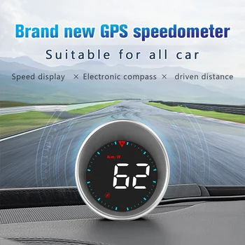 Display GPS per auto con allarme digitale, avviso di velocità eccessiva, tachimetro universale G5, retroilluminazione LED, bussola GPS, accessori auto