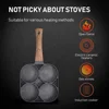 Non-stick 4 Hole Frying Pan for Omelet, Pancake, Steak, Egg, Ham - Kitchen Cookware 1