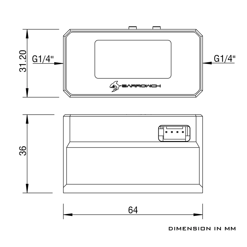 Barrowch-medidor de Temperatura de Fluxo em Tempo Real Sistema de Refrigeração de Água Display Digital Oled Alarme de Monitoramento de Temperatura Fbft08 - Imagem 4