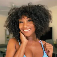 Perruques Bob Courtes Bouclées en Cheveux Humains, Perruques Afro Bouclées avec Frange, Perruques Bob Jerry Bouclées Sans Colle Prêtes à Porter, Perruques Brésiliennes en Cheveux Humains 3