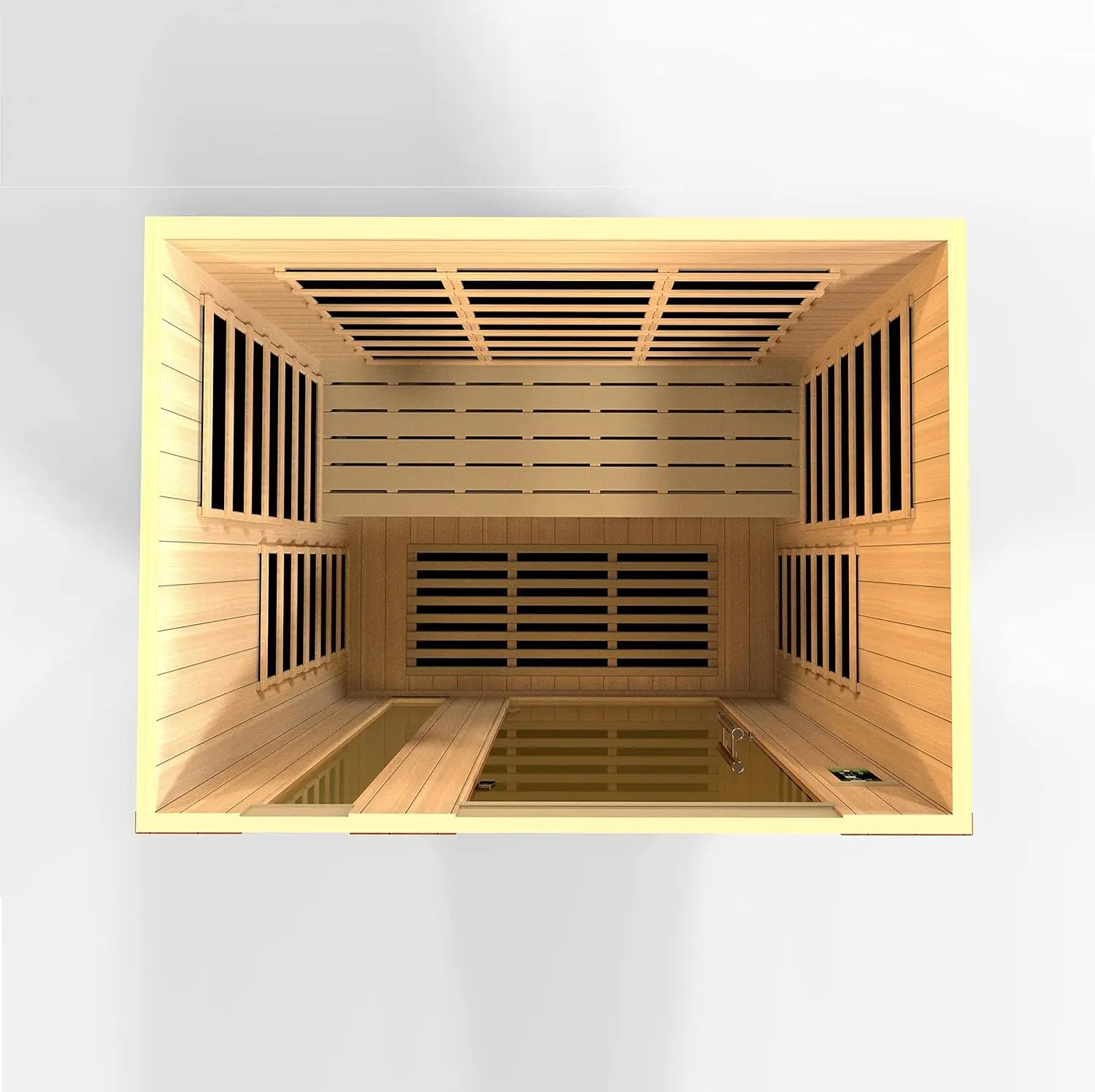 Indoor Sauna Room with Tempered Glass, Dynamic Lugano 3-Person Low EMF (Under 8MG) FAR Infrared Sauna (Canadian Hemlock) 5