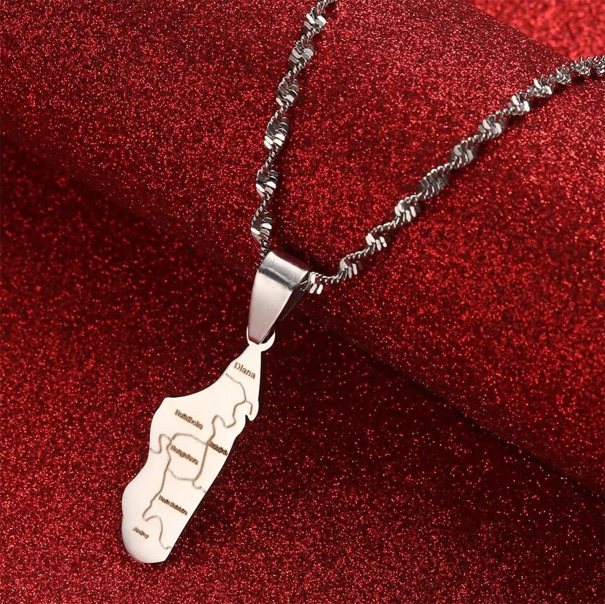 Madagascar Map With Cities Name Pendant Necklaces Women Jewelry Africa Malagasy Map 4
