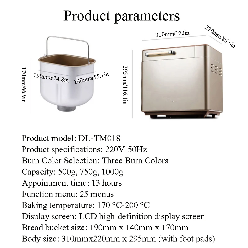 Bread Maker Machine Stainless Steel UL Certified, 25-in-1 with Nonstick Bread Pan, Homemade DIY 2Lbs Breadmaker 2