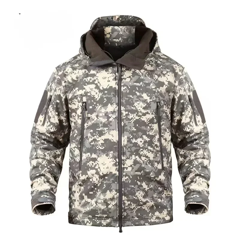 thumbnail image 1 of Chaquetas de senderismo de otoño para hombre, chaquetas polares de camuflaje, ropa táctica, cortavientos de camuflaje para hombre 2024, 1 of 5