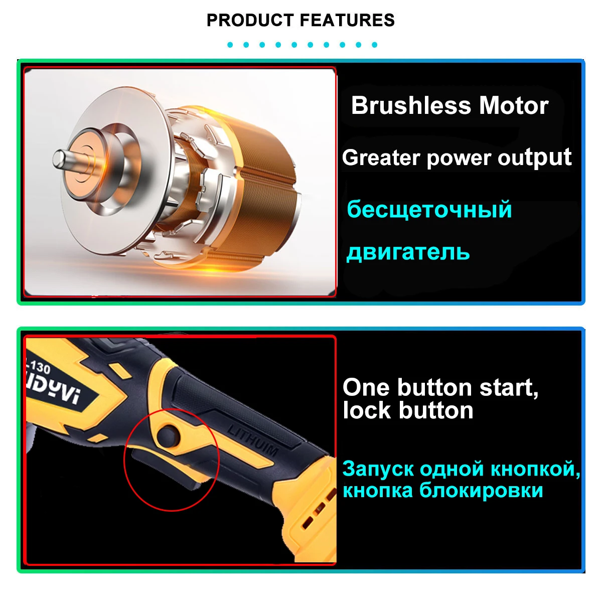 Electric Angle Grinder Brushless Motor 3 Speed Adjustment 21V 4.0a Lithium Battery Grinder 125MM  Cutting Machine Power Tools 2