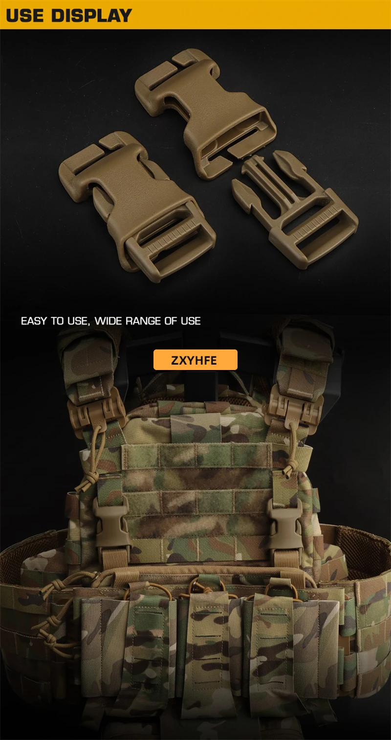 ZXYHFE Tactical Quick Attach Buckle QASM Camping Hiking Equipment Hunting Vest Backpack Accessories Outdoor Sports 1pieces