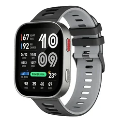 Two - Tone Silicone Strap - Comfortable and Stylish Bracelet - Amazfit Active Max (Black gray)
