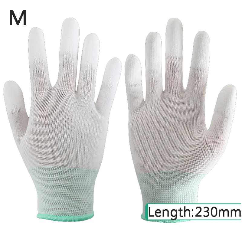 Hot 1 Pair Antistatic Gloves Anti Static ESD Electronic Working Gloves Pu Finger Coated Finger PC Antiskid For Protection