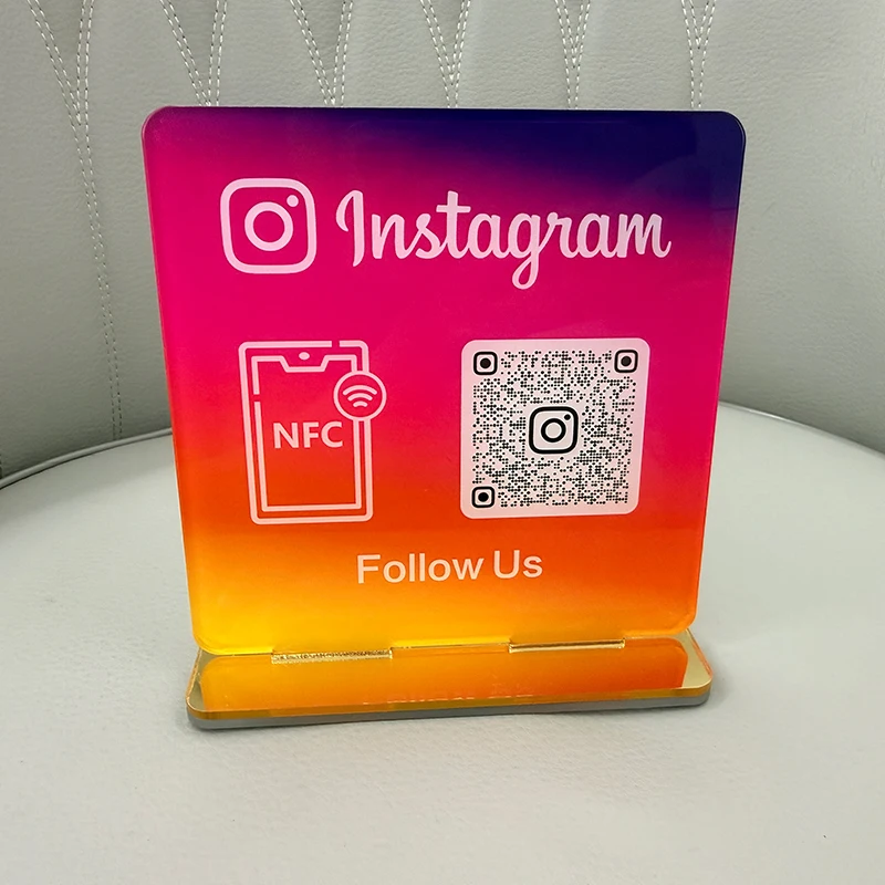 맞춤형 로고 구글 리뷰 표지판 NFC 탭 스캔 QR 코드 다양한 소셜 미디어 아..