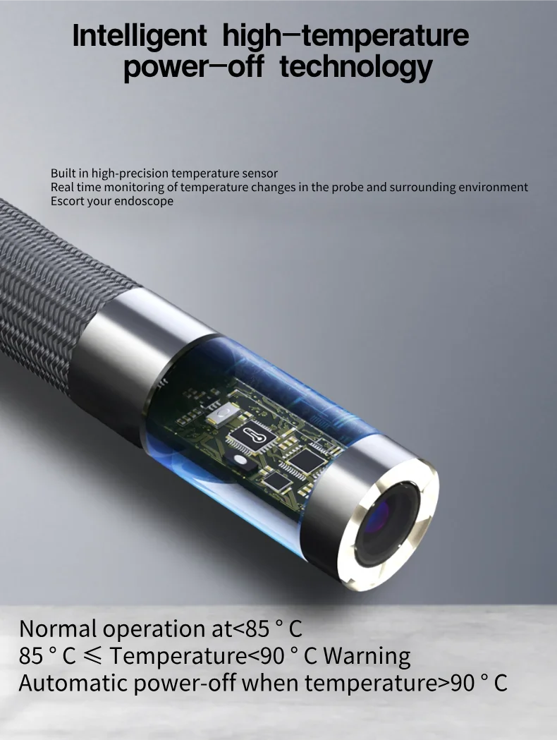 Two-Way 360° Articulating Borescope 1080P Endoscope Camera with Light 3.9mm Waterproof Probe Camera For Android/iOS Phone 6