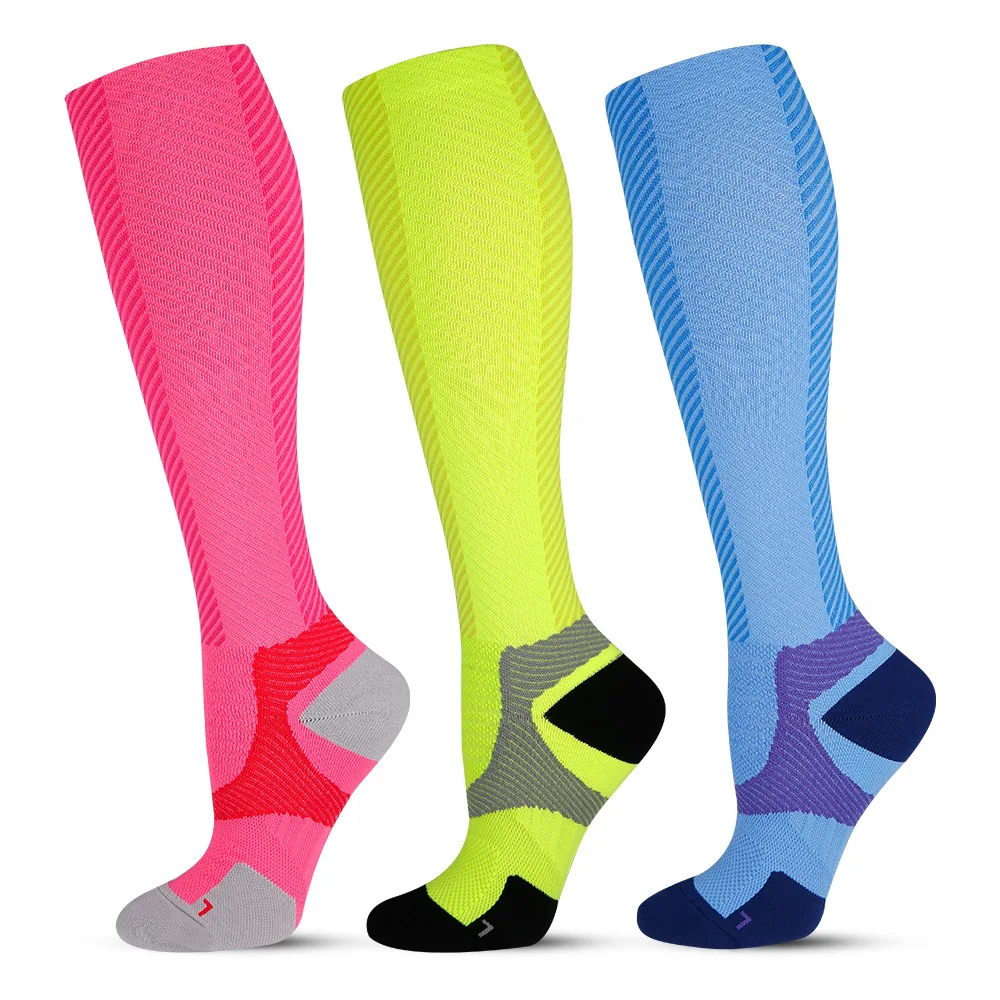 Sports Pressure Socks Outdoor Riding Mountaineering Marathon Running Socks Terry Bottom Nurse Socks Long Tube Compression Socks