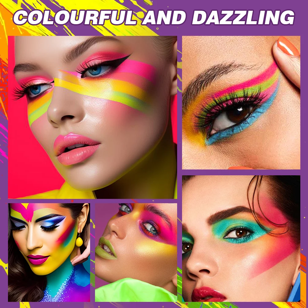 QIBEST Colorful Body Paint Stick Washable Long-Lasting Makeup Athletes Eye Face Painting Stick Pen Cosmetic For Cosplay Women 2