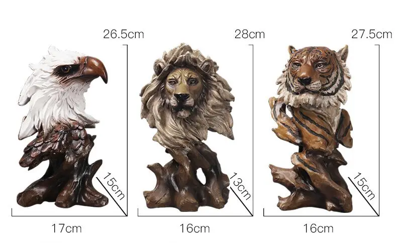 Figuras De Animales Simulados, Estatua Moderna De Águila, Lobo, Tigre, Caballo, León, Decoración Del Hogar, Oficina