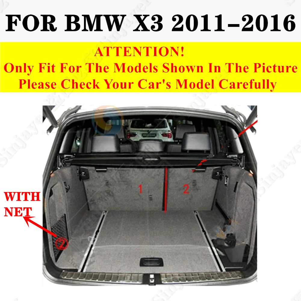 Car Leather Boot Liner Mats For BMW X3 F25 2011-2016, Washable Non Slip