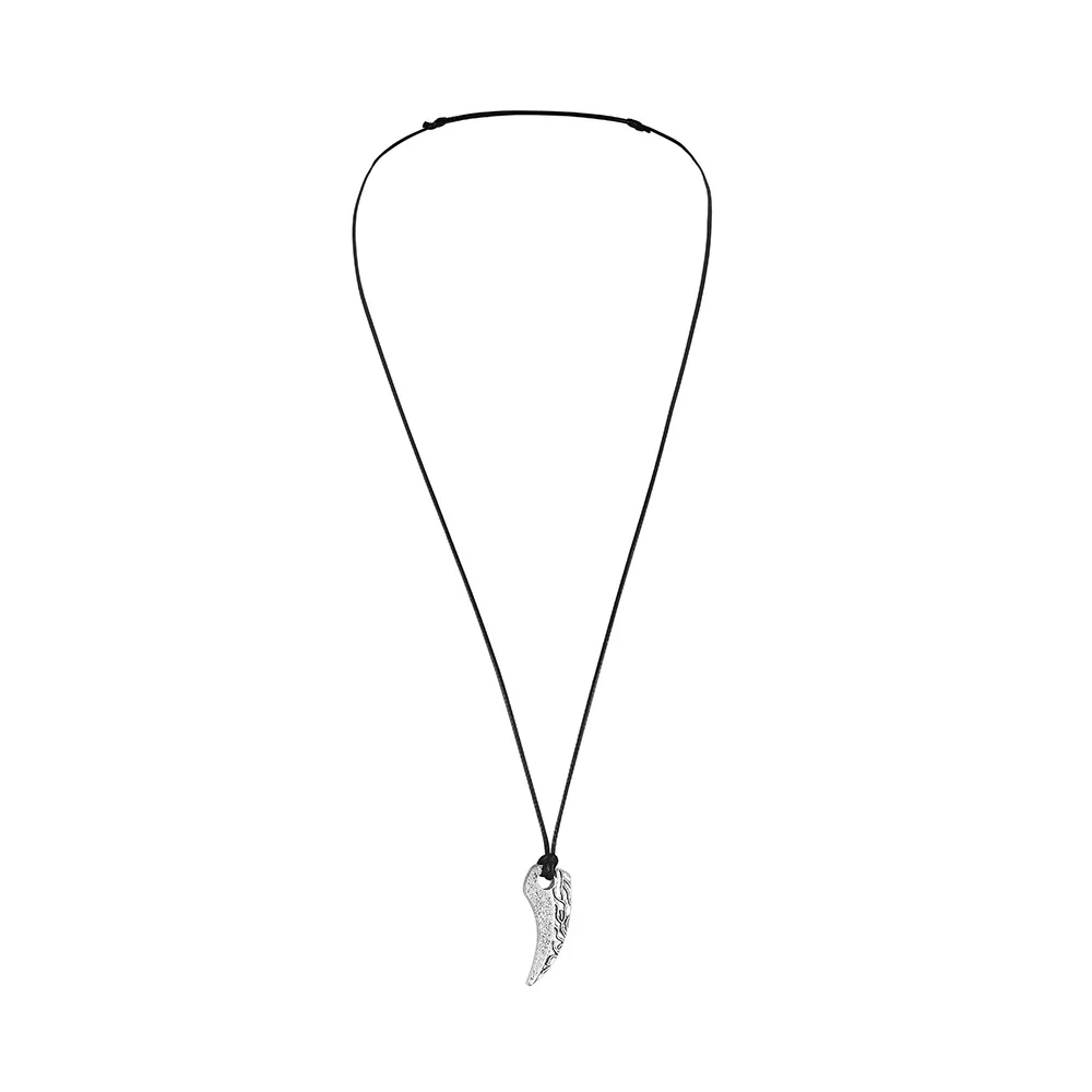 Vintage Punk Wolf Tooth Pendant Necklace Black Rope Neck Chain for Men Lucky Friendship Gifts Male Neck Jewelry Accessories New