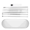 Toothpick Case Stainless Steel Ear Spoon Headset Wax Remove Tool Cleaning Kit Silver Professional Earwax Scoops Man 3