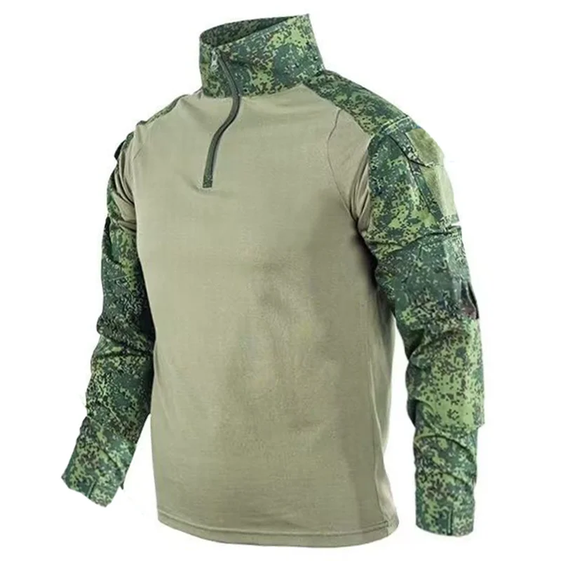 Combat Shirts Mens Tactical Multicam Combat Black T-Shirt Long Sleeve CP Camouflage Shirts Camping Hunting Clothing