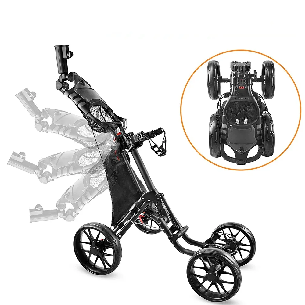 4-Wheel Golf Cart Golf Cart with Foot Brake and Umbrella Stand