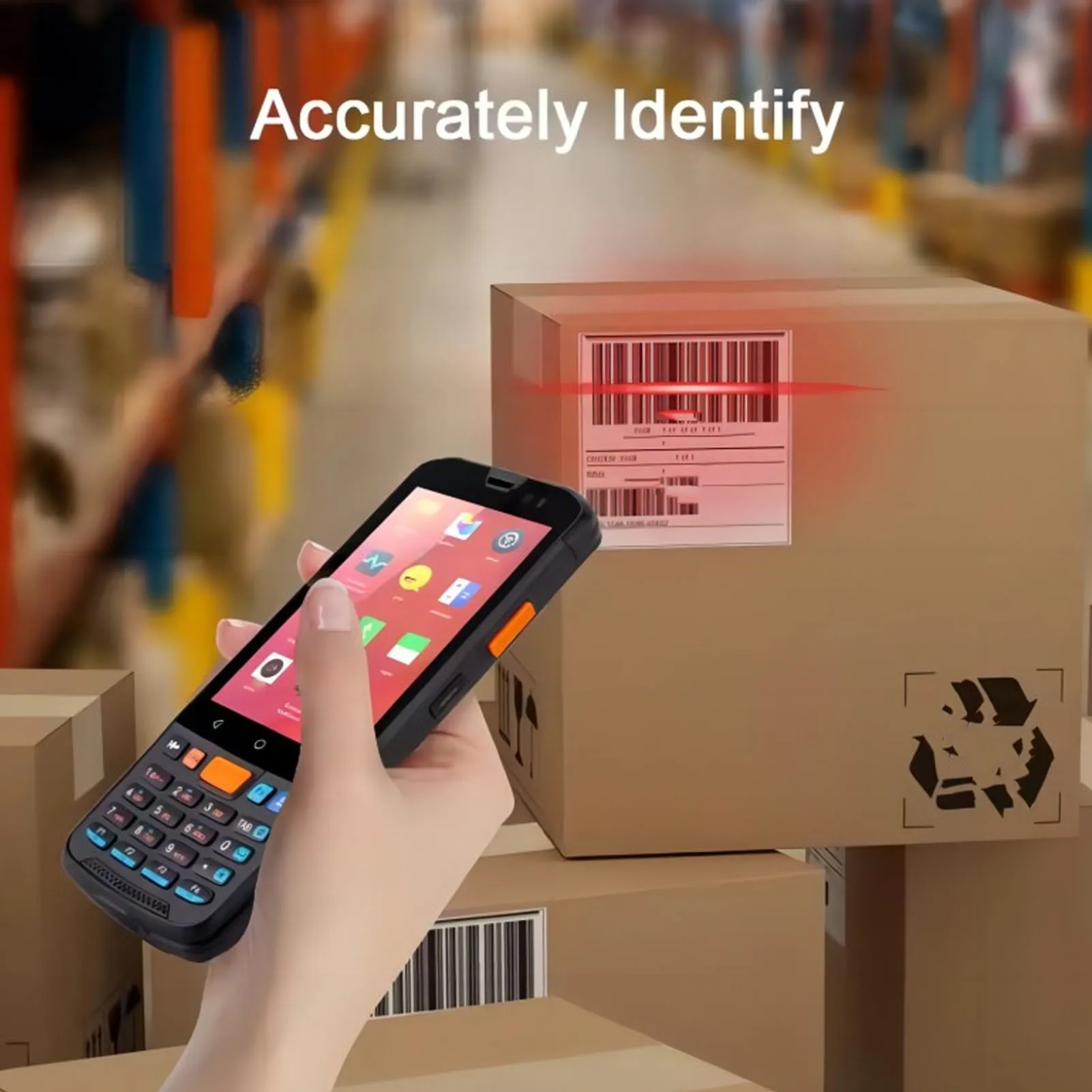 4G Handheld 4 inch LCD Screen Scanner Terminal Data Collector High Resolutionarcode Excellent Decoding Capability for Logistics