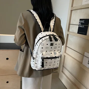 Nuovo zaino da donna con stampa retrò, borsa da viaggio alla moda per il tempo libero, di grande capacità, borsa da donna alla moda, versatile ed elegante
