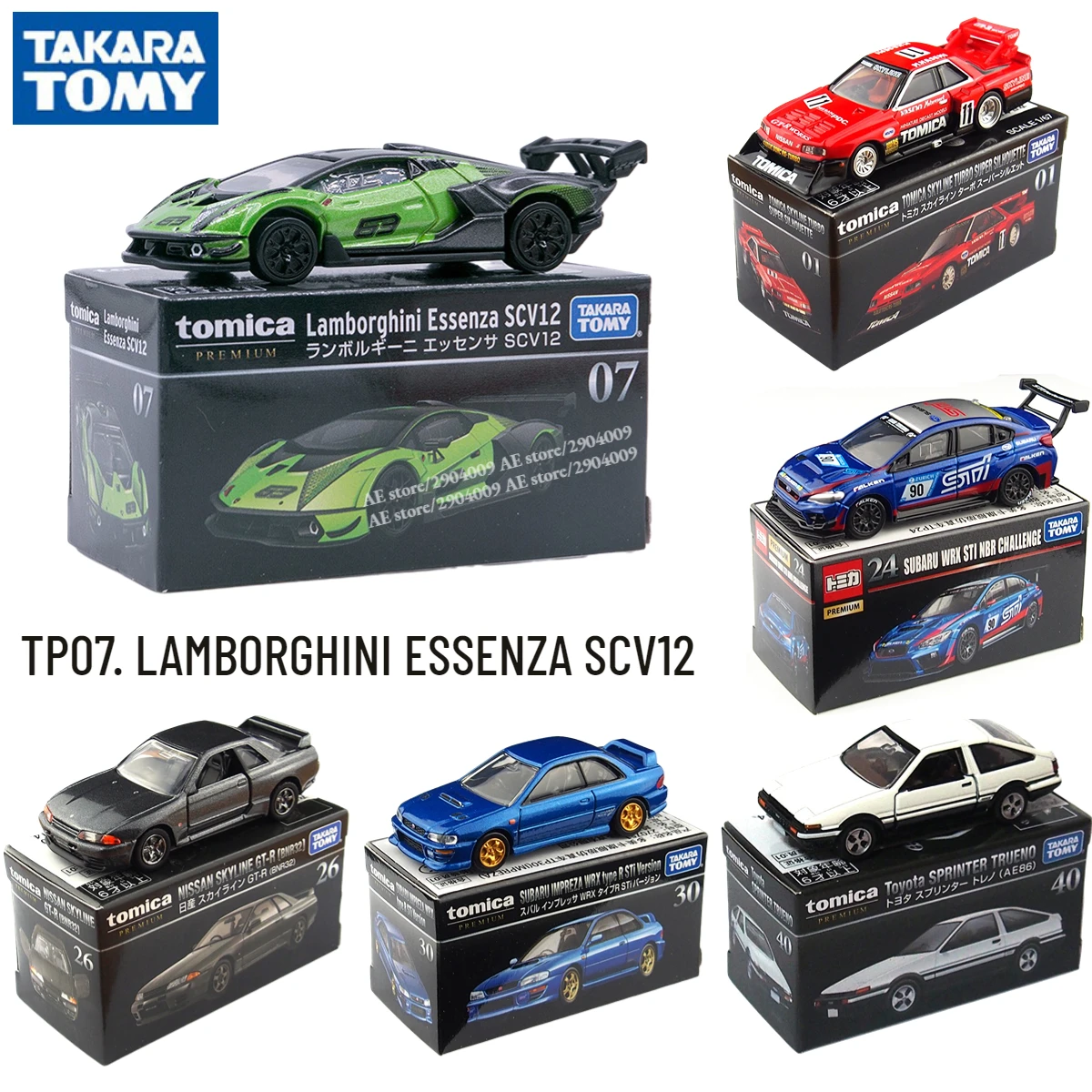 Takara Tomy Tomica Premium TP07 LAMBORGHINI ESSENZA SCV12 Scale Miniature Car Model Replica Collection, Kids Gift Toy for Boy