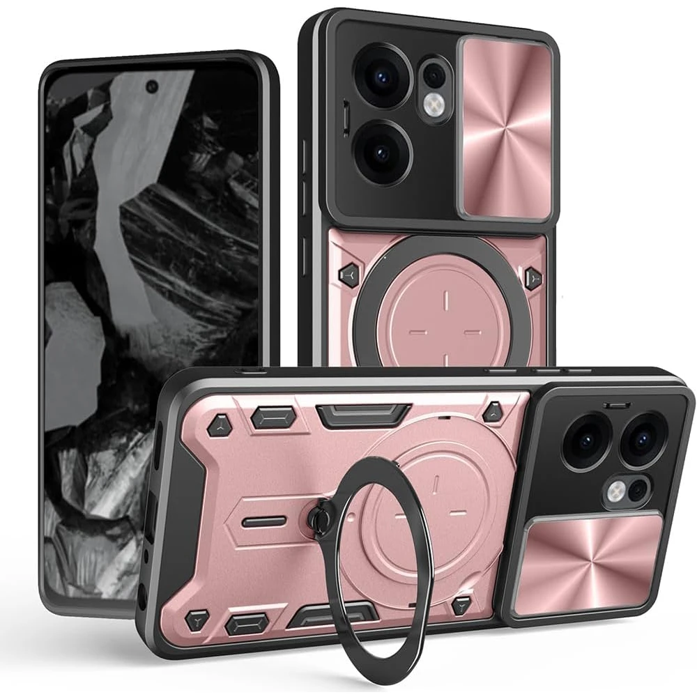 Protective Phone Case with Ring Stand and Lens Guard