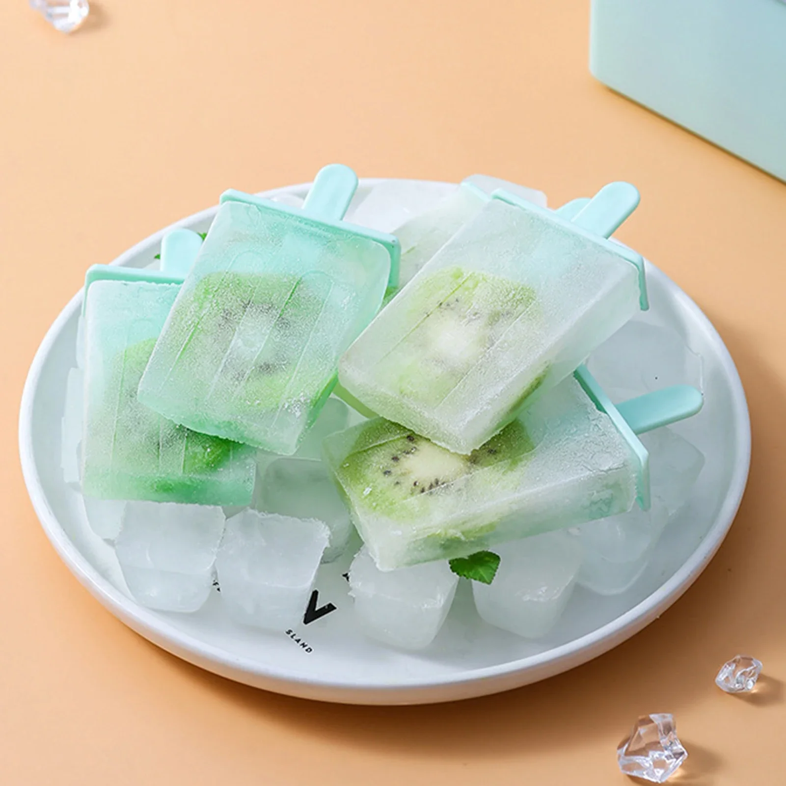 Ice Cream Popsicle Mold 4/8 Grids DIY Ice Cream Homemade Ice Cube Tray Box with Stick Ice-lolly Mold Kitchen Summer Gadgets