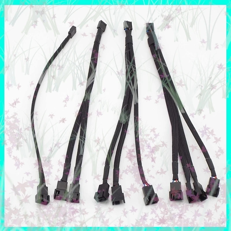 1/2/5PCS NEW PWM Fan Splitter 1TO1/2/3/4 Adapter Cable 4pin Computer CPU Fan Splitter PC Fan Extension Power Cable E3