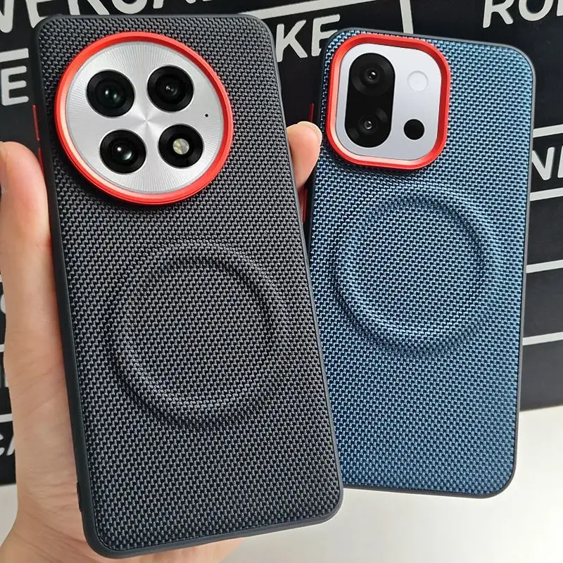 Luxury PU Leather Magnetic Wireless Charging Protective Back Cover Case