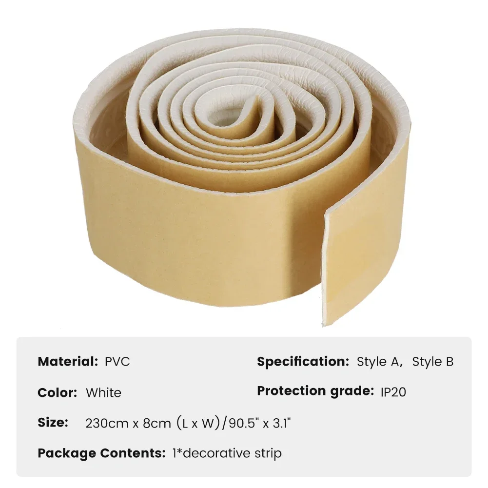 8x230cm 3D Foam Wall Edge Strip Stickers Self-Adhesive Waterproof Baseboard Corner Waist Line Sticker Wallpaper Border Decor