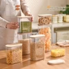 Storage Containers with Lids,Clear Food Jars Fits for Pantry,Coffee Bar,Airtight Canisters for Organizer Pasta,Sugar,Coffee Bean 1