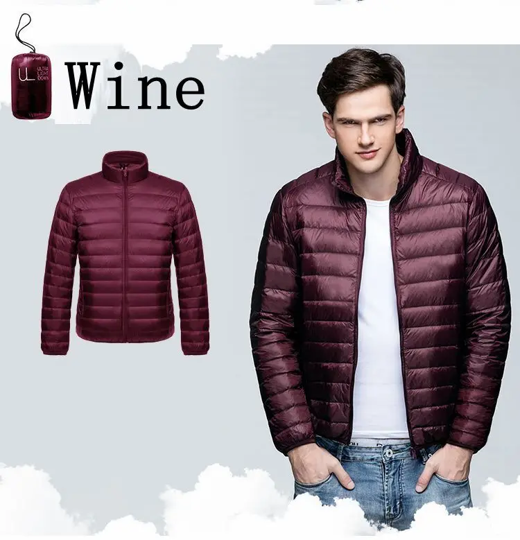 Men Coat Lightweight Water-Resistant Packable Puffer Jacket 2023 Autumn Winter New Male Casual