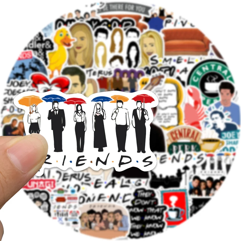50PCS Friends TV Show Letter Classic Vintage Paster Toy Funny Decal Scrapbook Guitar DIY Phone Laptop Sticker Kids Gift 4